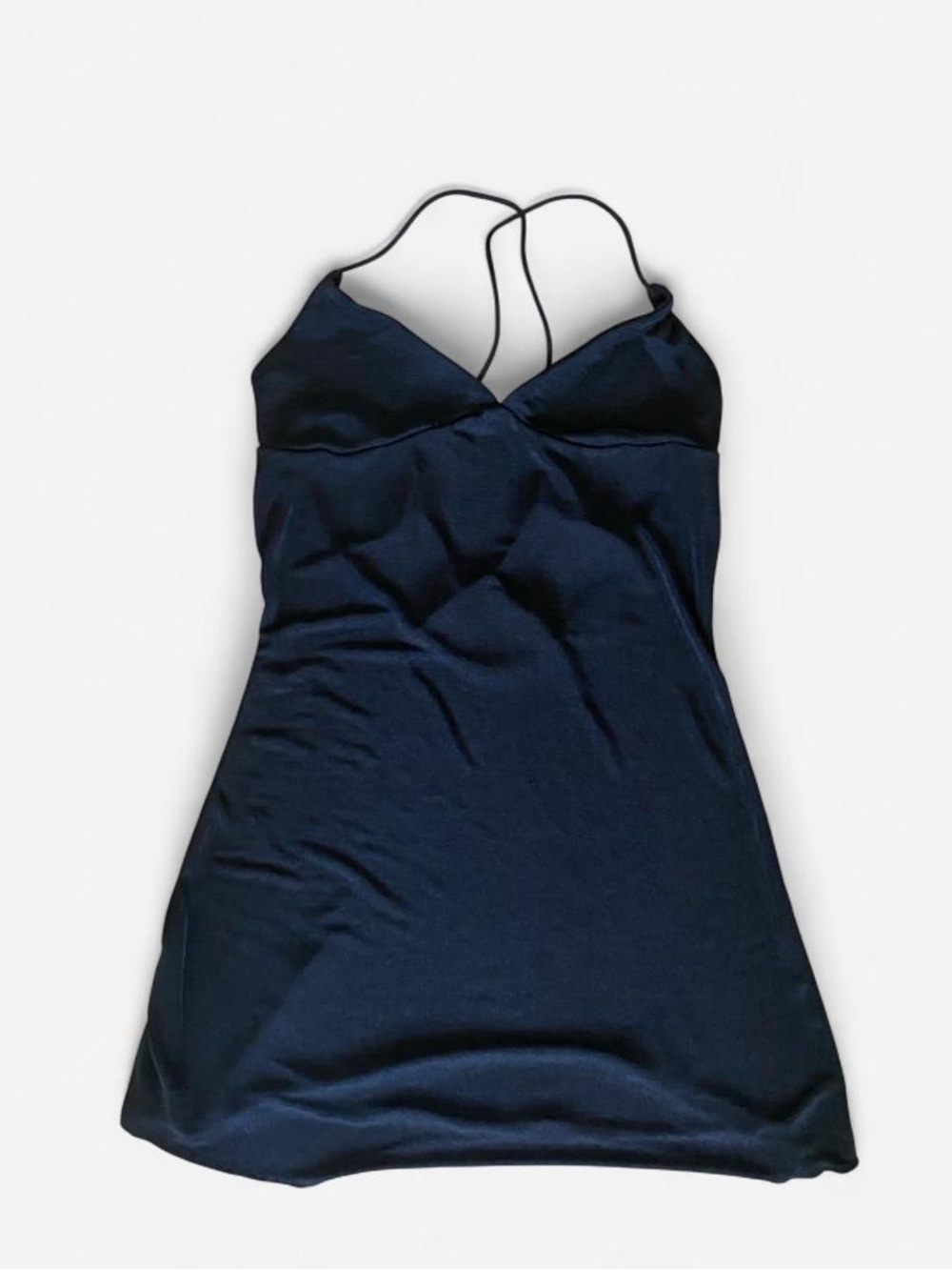 Black Mini Slip Dress with Low Back